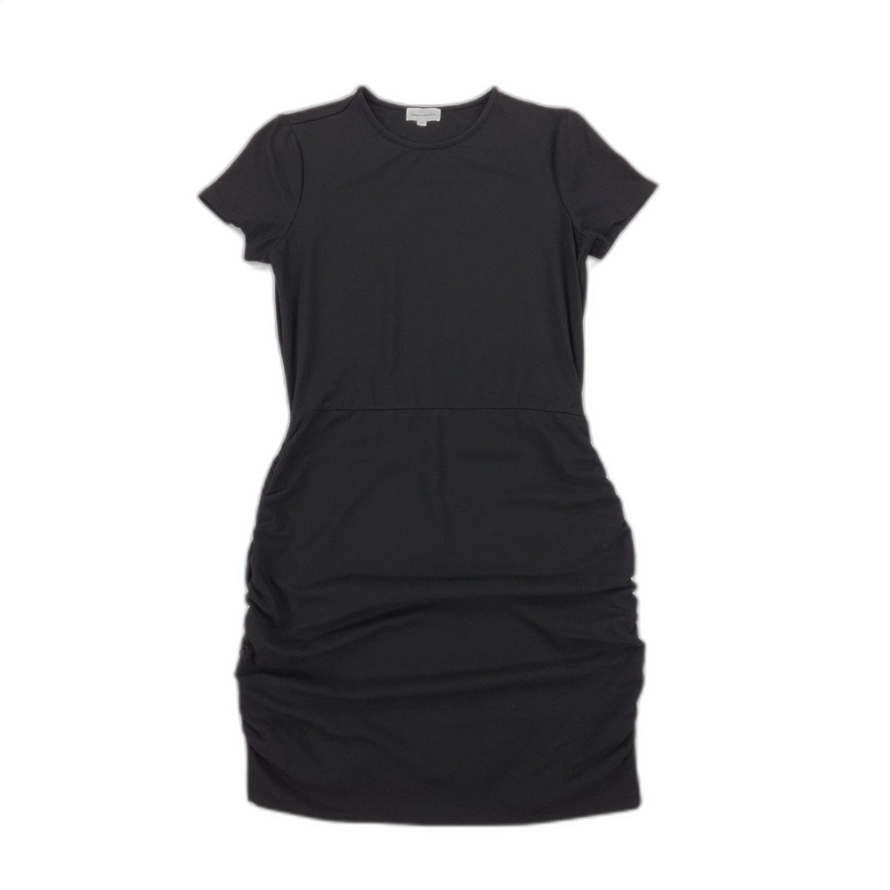 NWT Superdown Darlah Ruched Mini Dress Black Clean Girl 90s Y2k Minimal Airplane